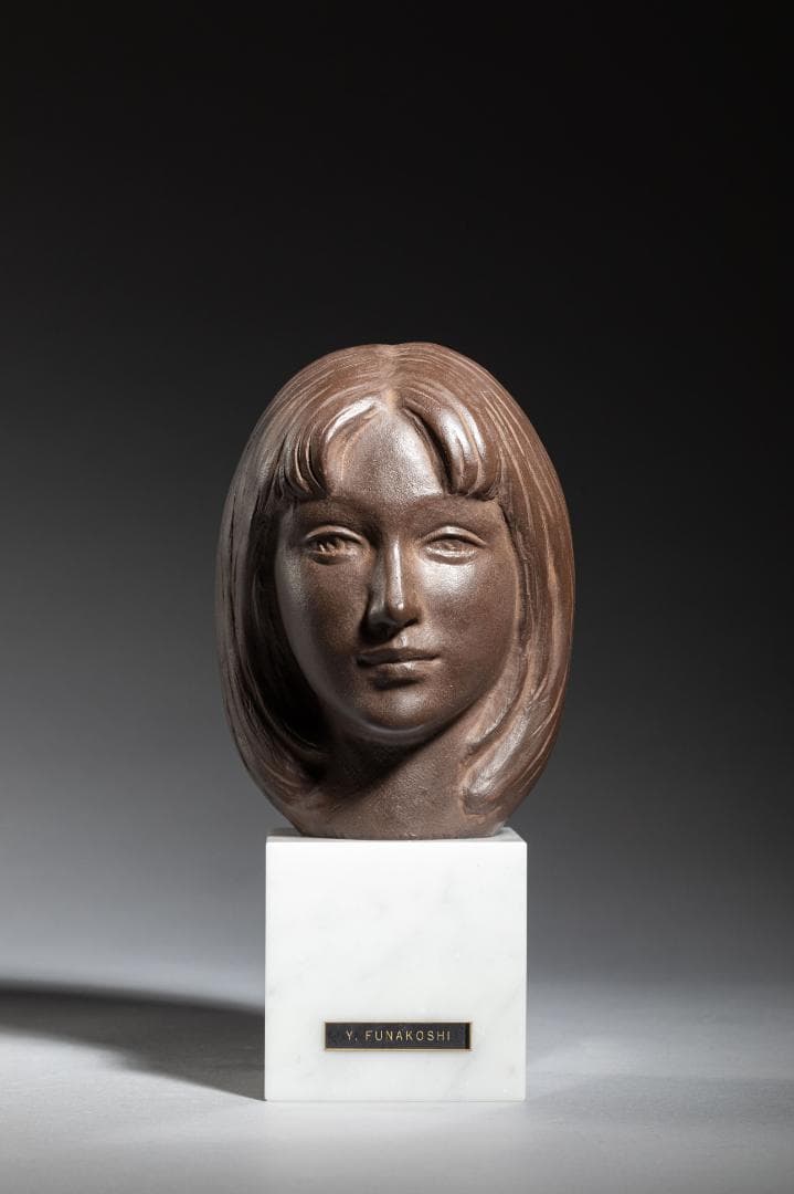 Y. FUNAKOSHI 女性の顔 舟越保武 少女像 ブロンズ K嬢 彫刻