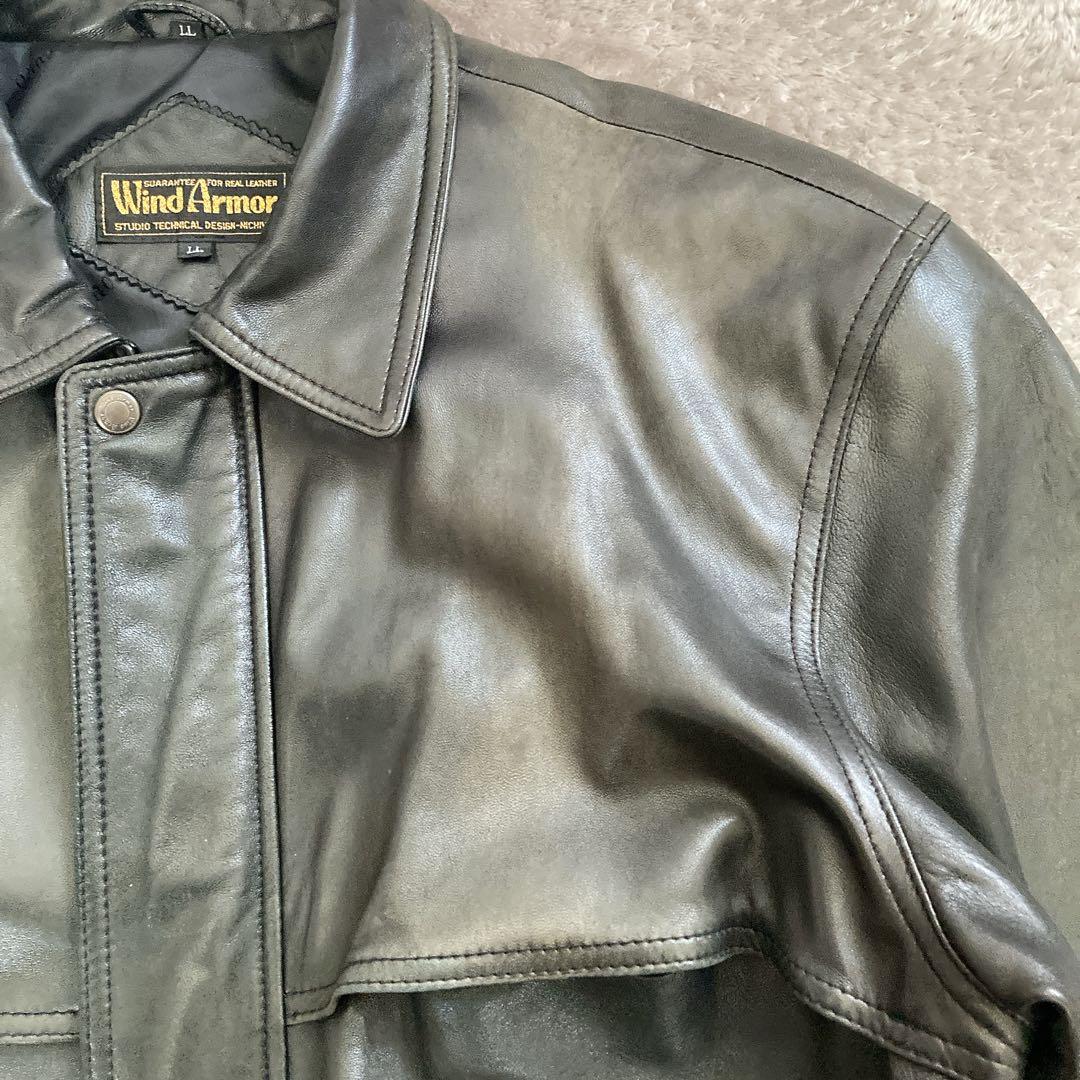 Wind Armor 【LL】ラムレザージャケット ブラック アメカジ バイカー