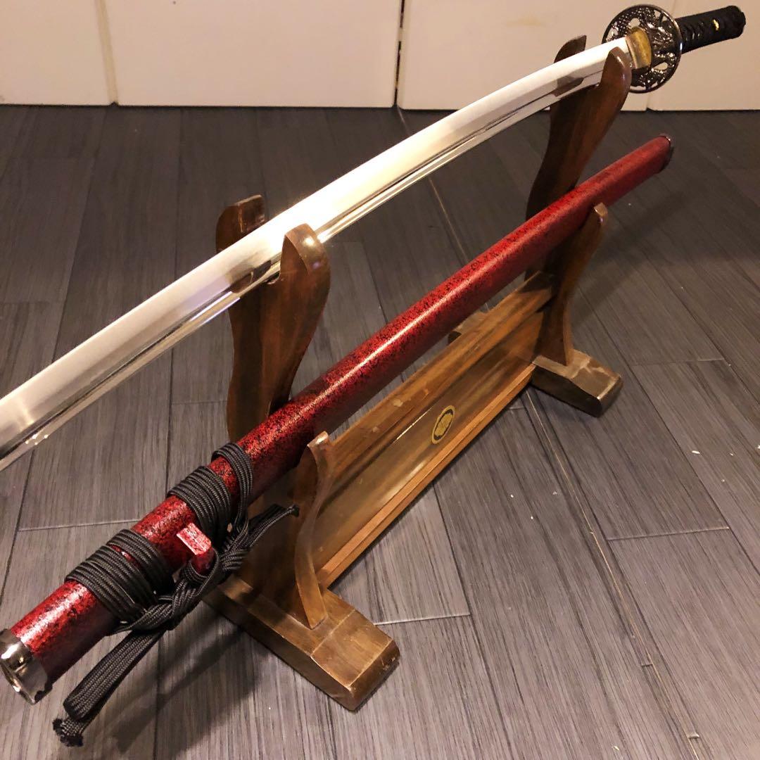 高級模造刀　陸奥守吉行　坂本龍馬拵え　居合刀　優乱刃紋　朱拵え　合金刀身