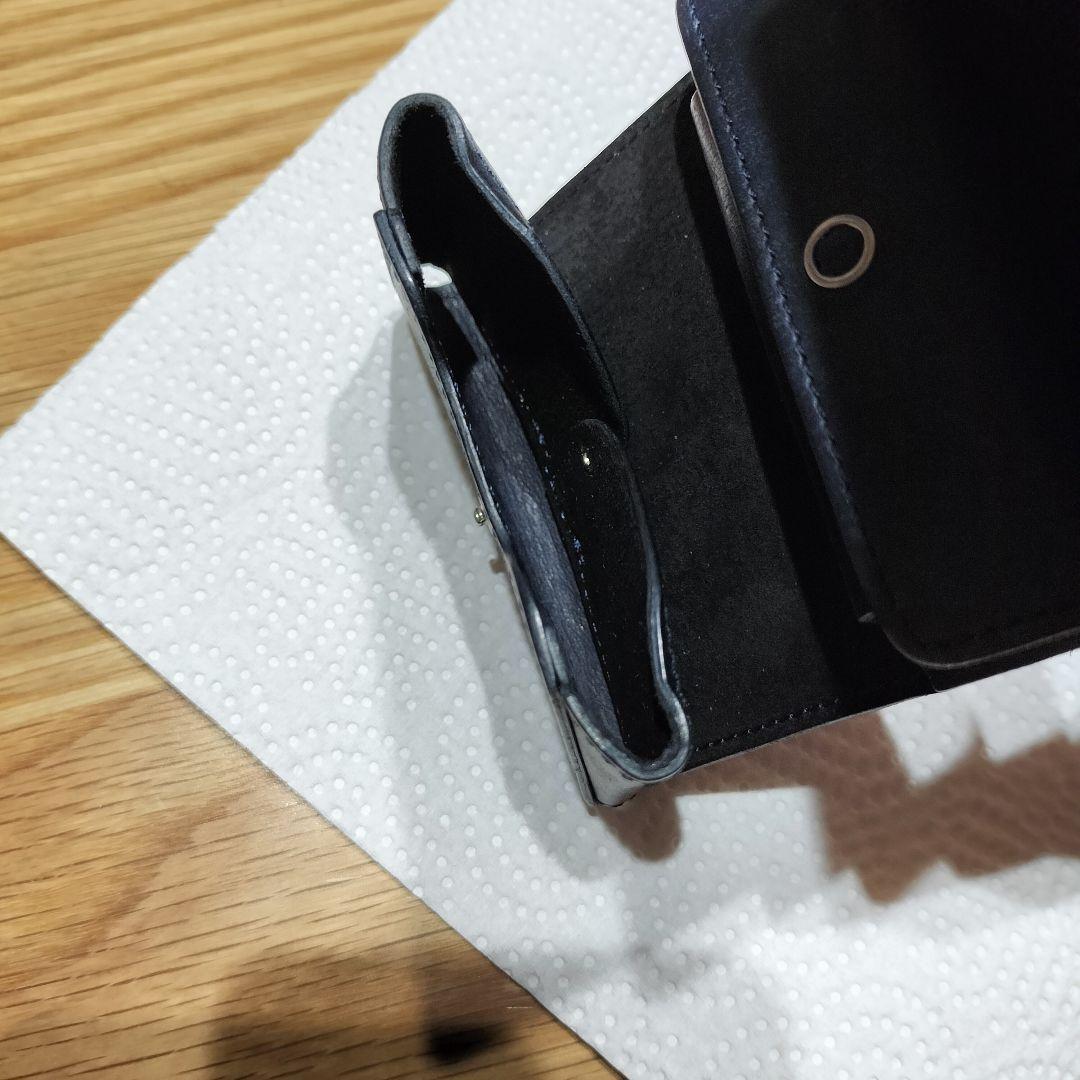 【美品・NAVY】プエブロレザー使用com-ono SLIM-005pb