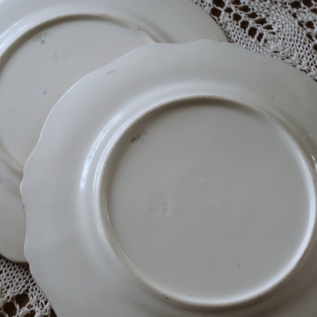 素敵　英国ハマースレイ　コバルト＆ゴールド　ローズ　プレート２枚　F3