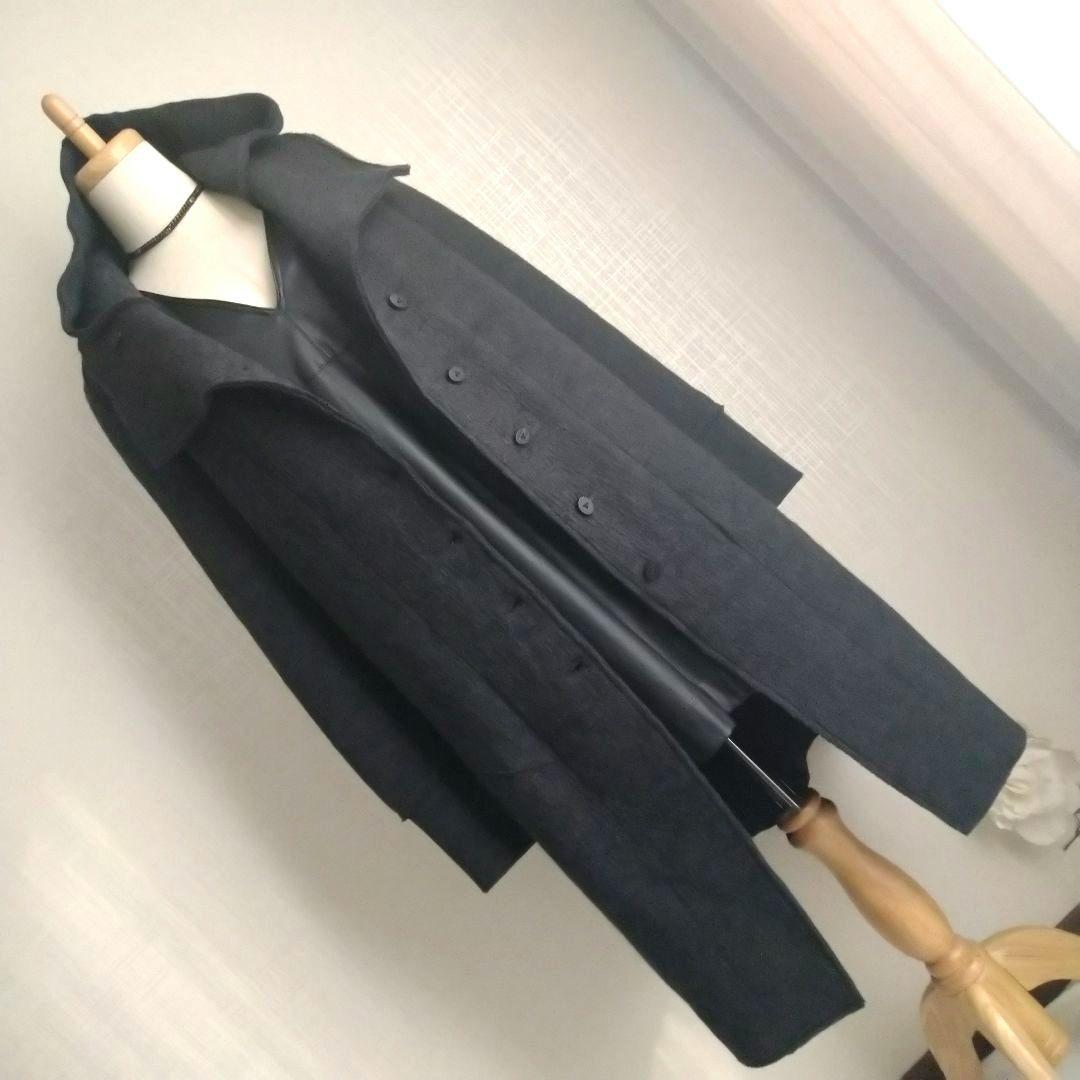 transit par such ウール ダークグレー ロングコート 3