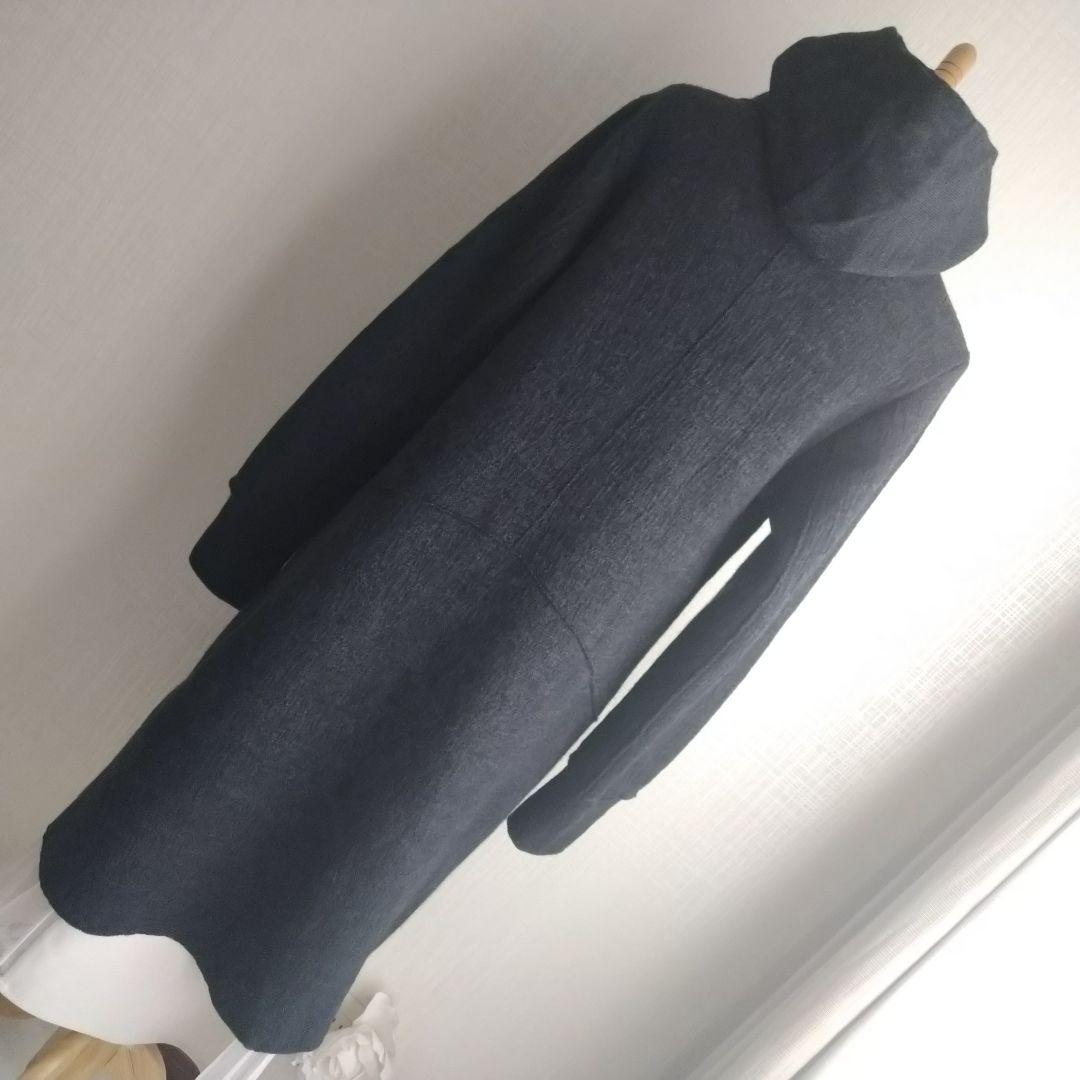 transit par such ウール ダークグレー ロングコート 3