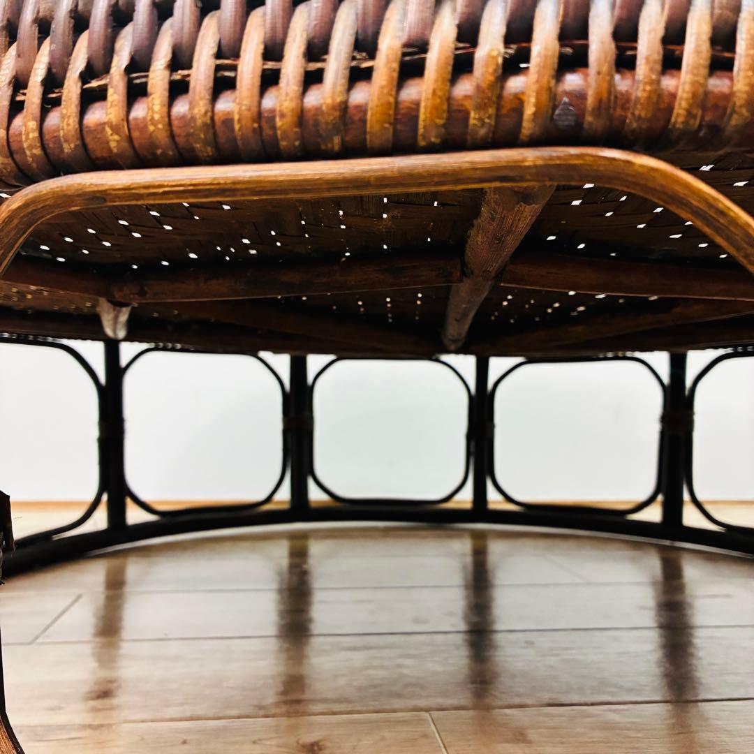 特大 ラタン カントークテーブル　籐 ローテーブル 竹細工 古民具 アジアン雑貨