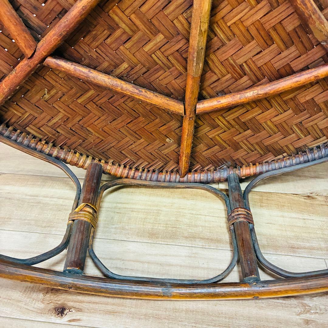 特大 ラタン カントークテーブル　籐 ローテーブル 竹細工 古民具 アジアン雑貨