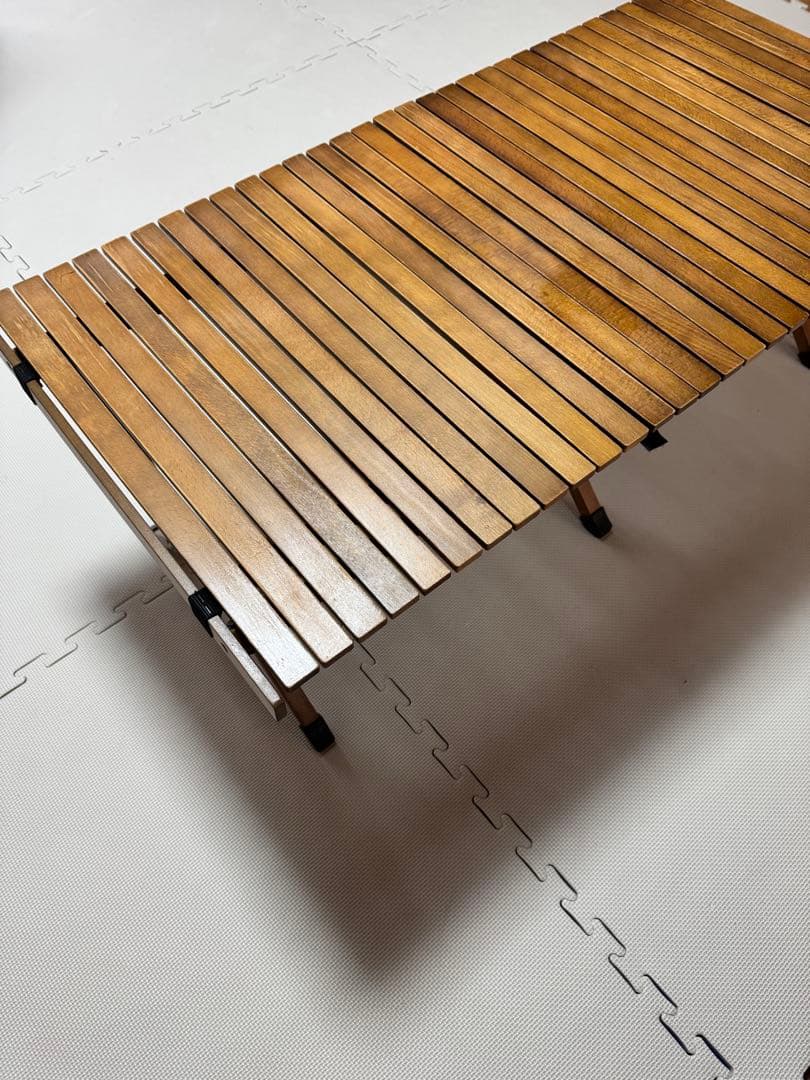 ハイランダー　ウッドロールトップテーブル　ダークブラウン 120