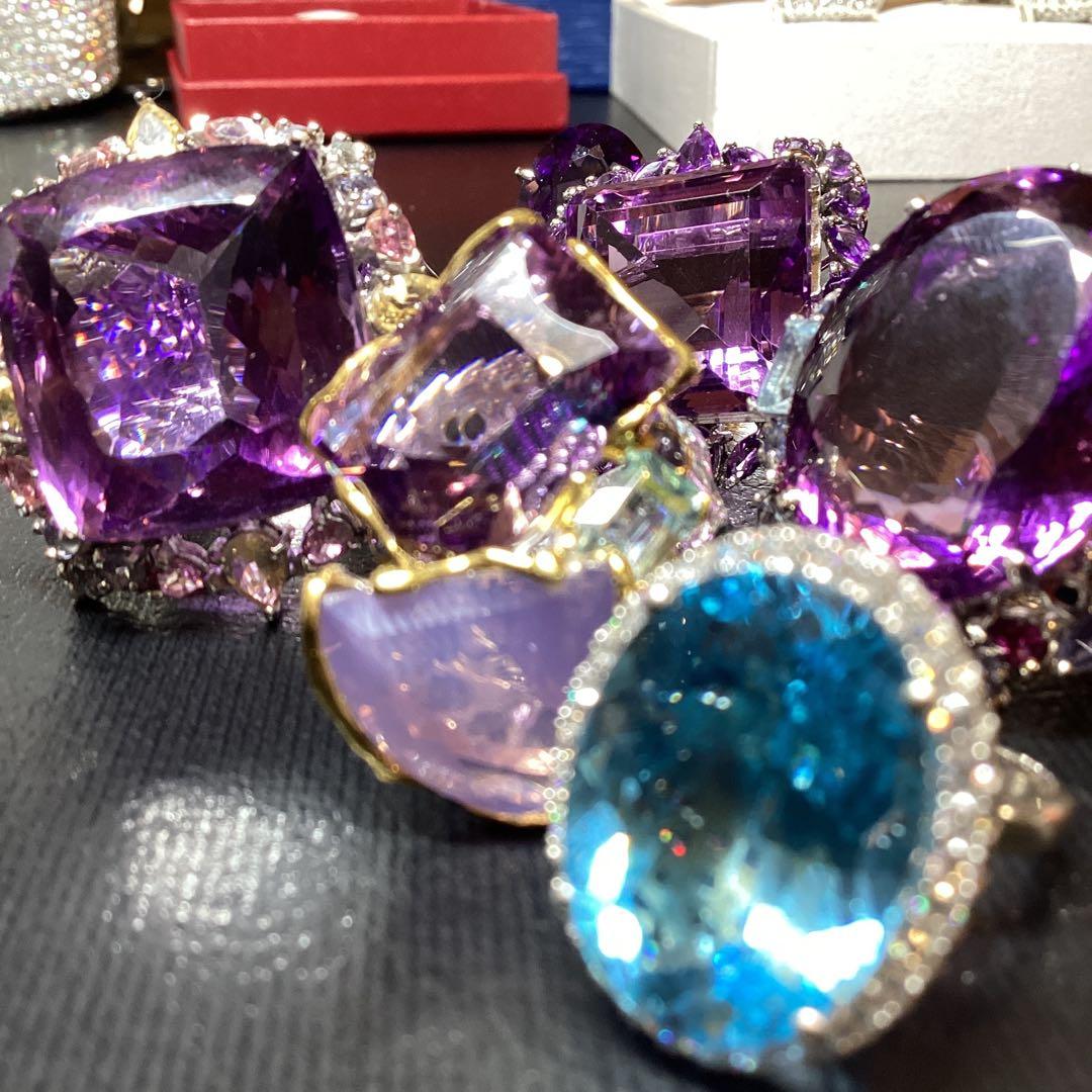 i*︎様 天然石特大アメシストリング13号限定