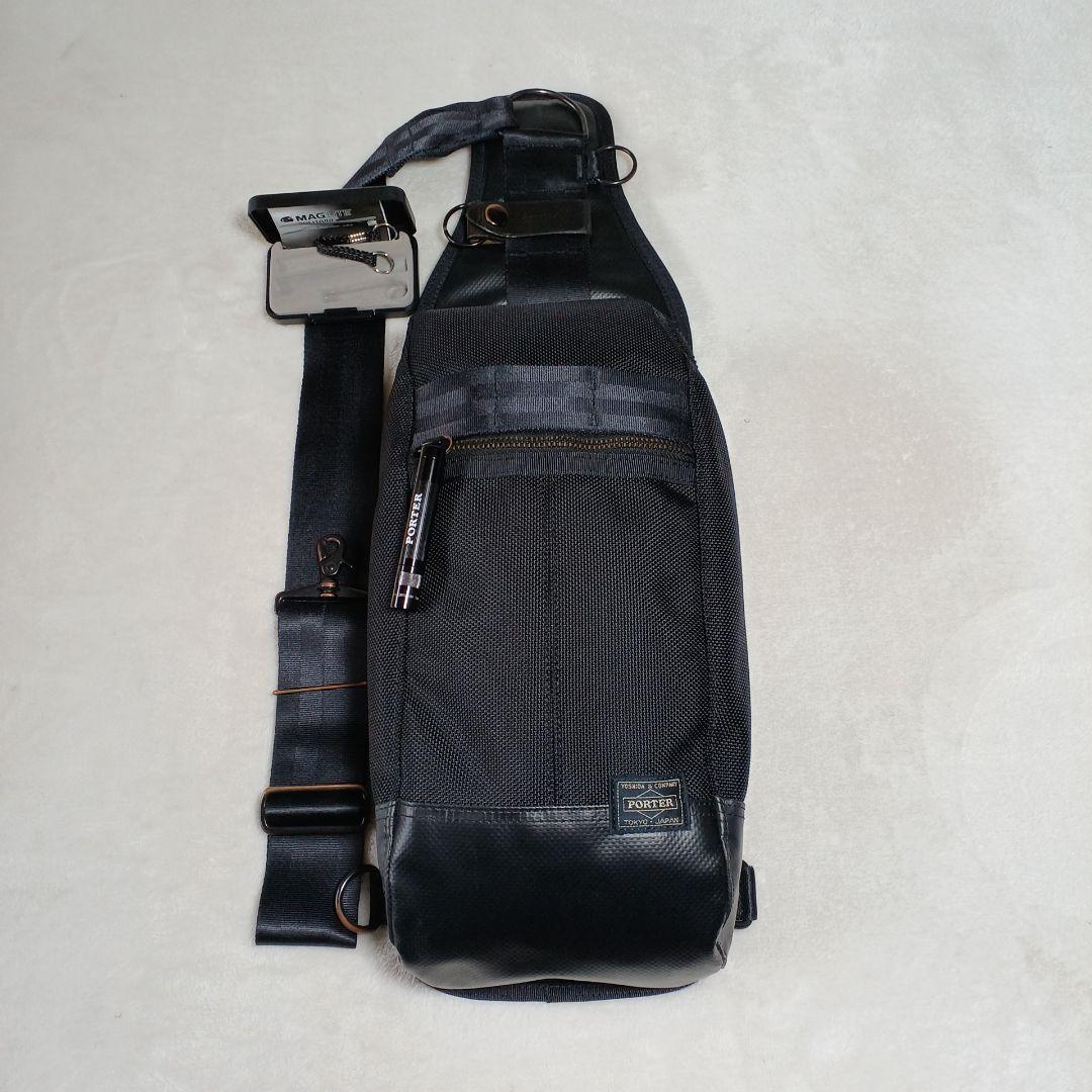 ten10 ポーター　HEATヒート ボディ、スリングバッグ 　黒