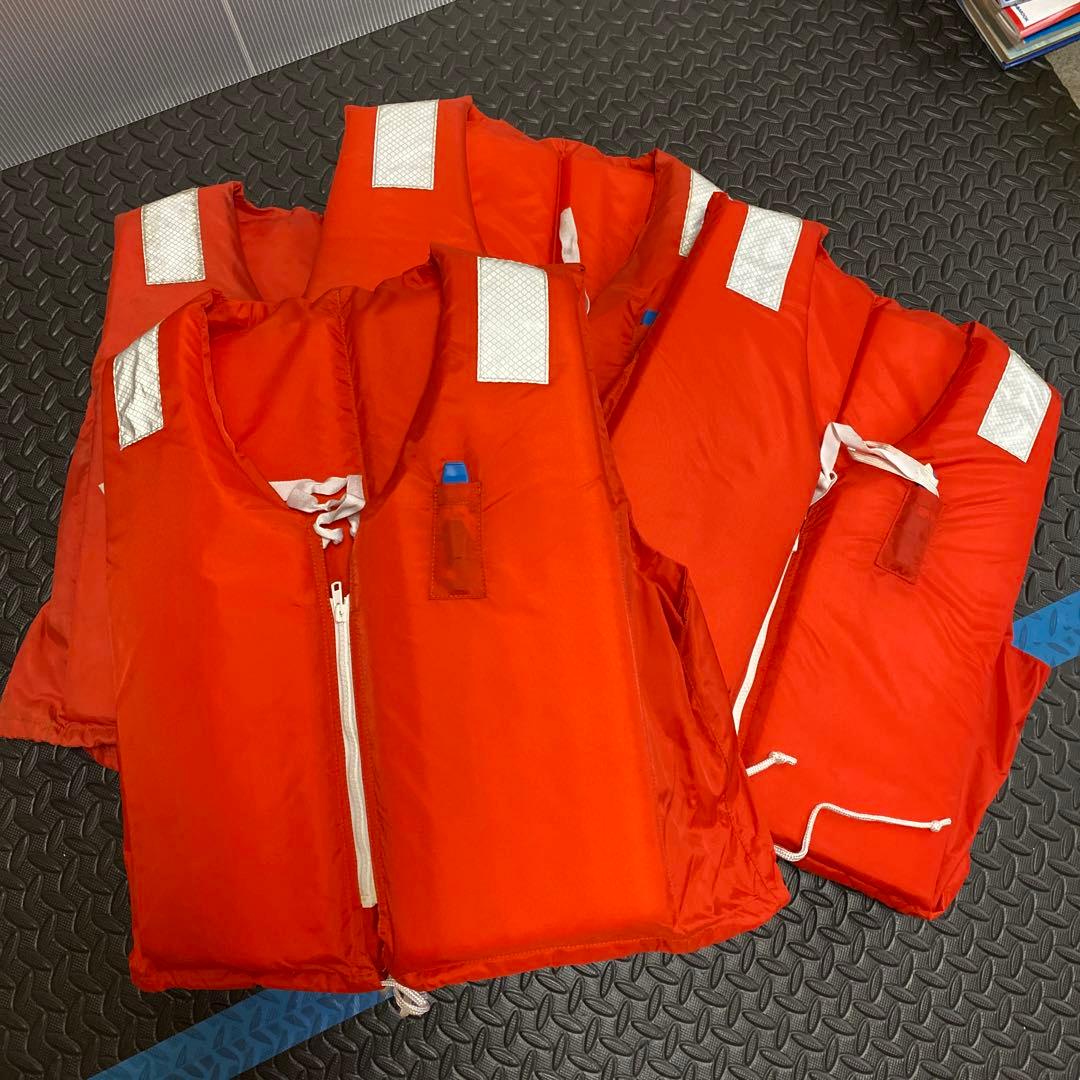 法定備品 桜マーク オレンジライフジャケット4着セット