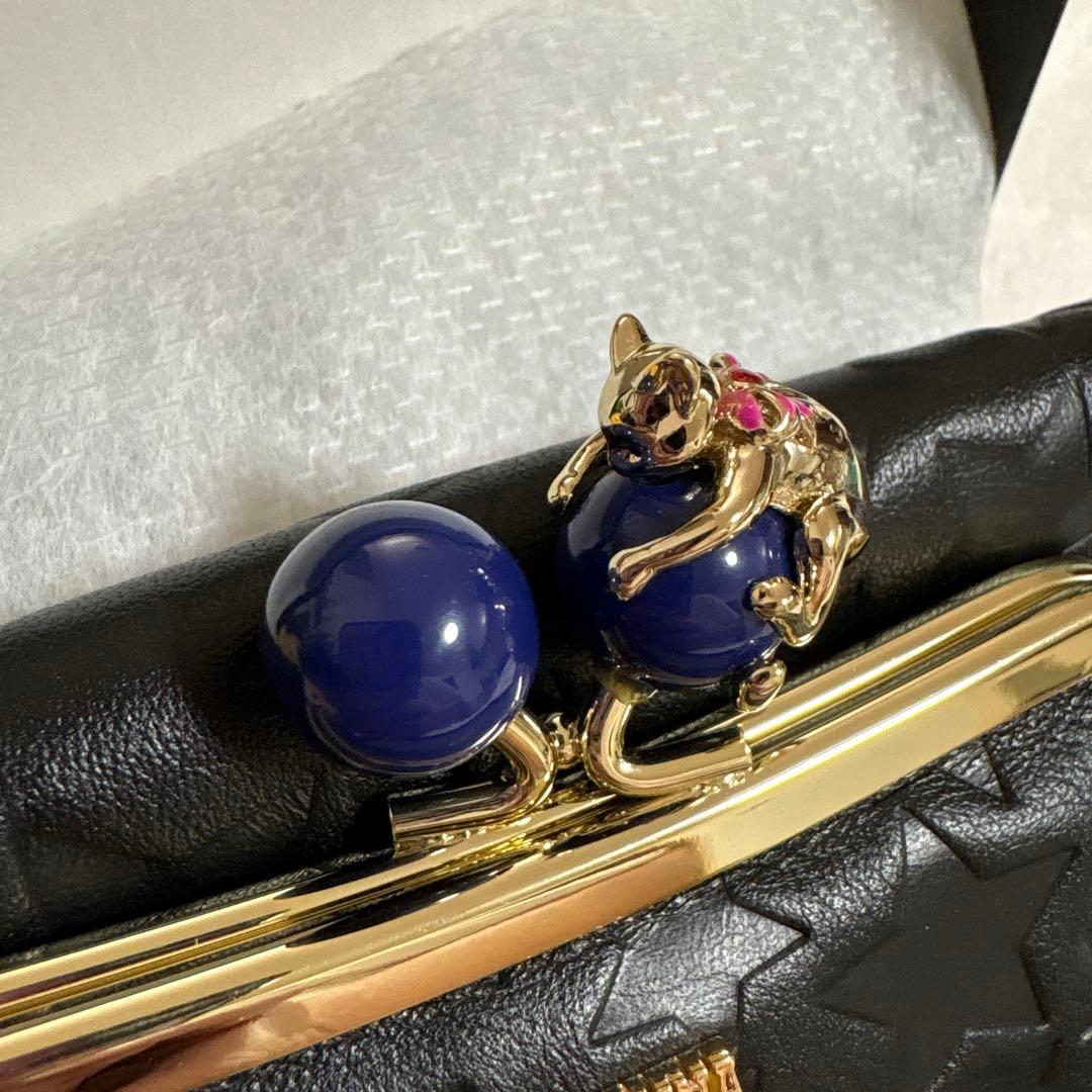 アナスイ　二つ折り財布　猫　がま口