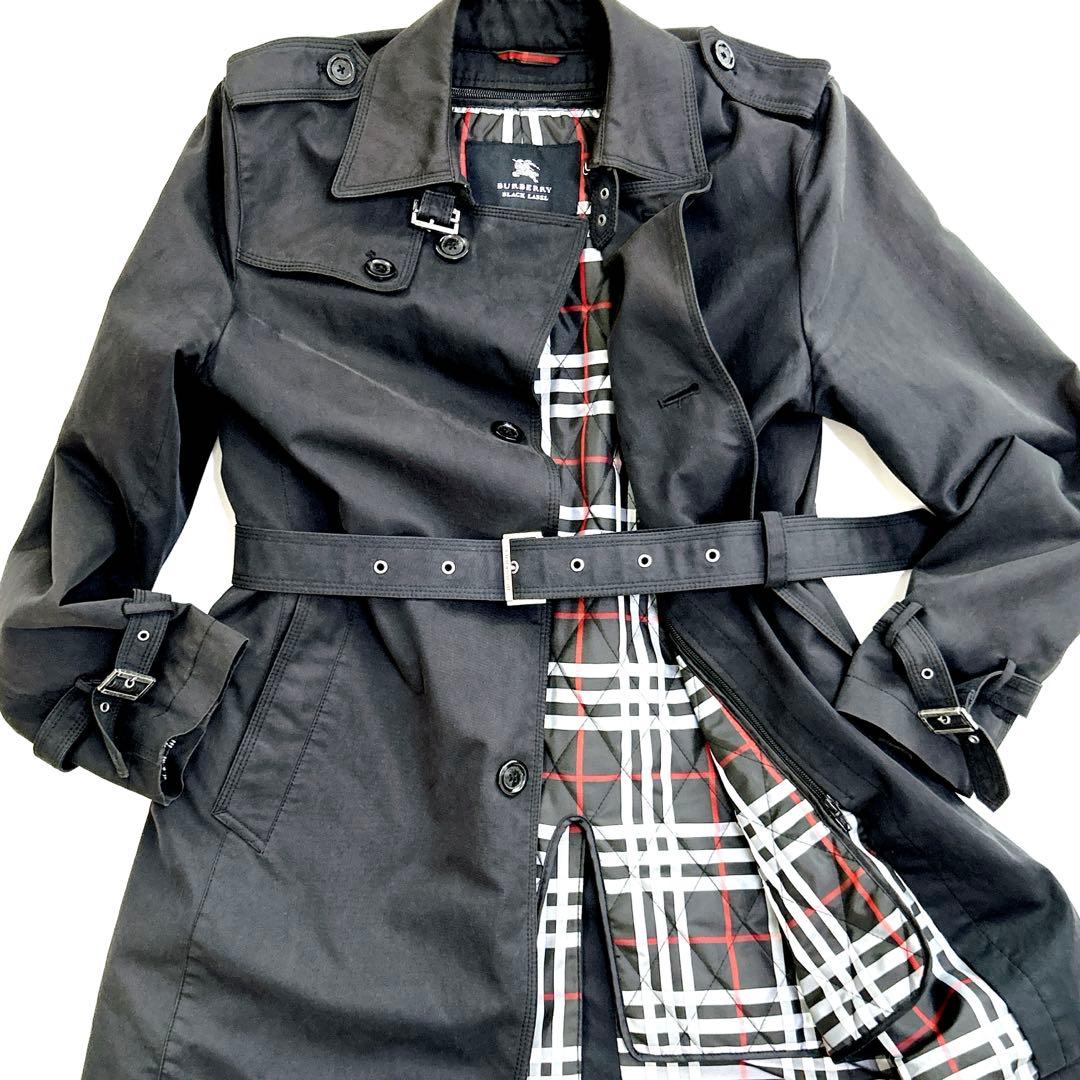 バーバリーブラックレーベル　トレンチコート　ノバチェック　ベルト ライナー　XL