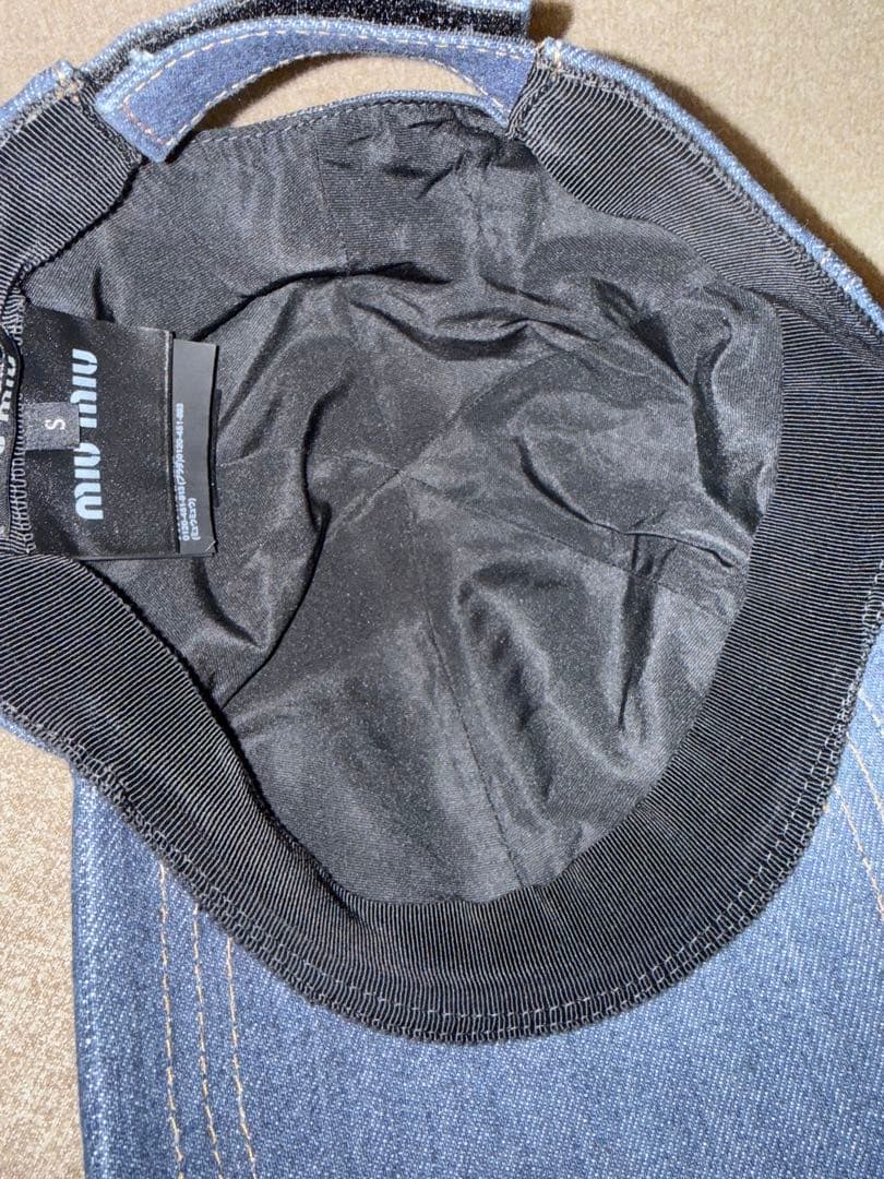 miu miu デニム ベースボールキャップ