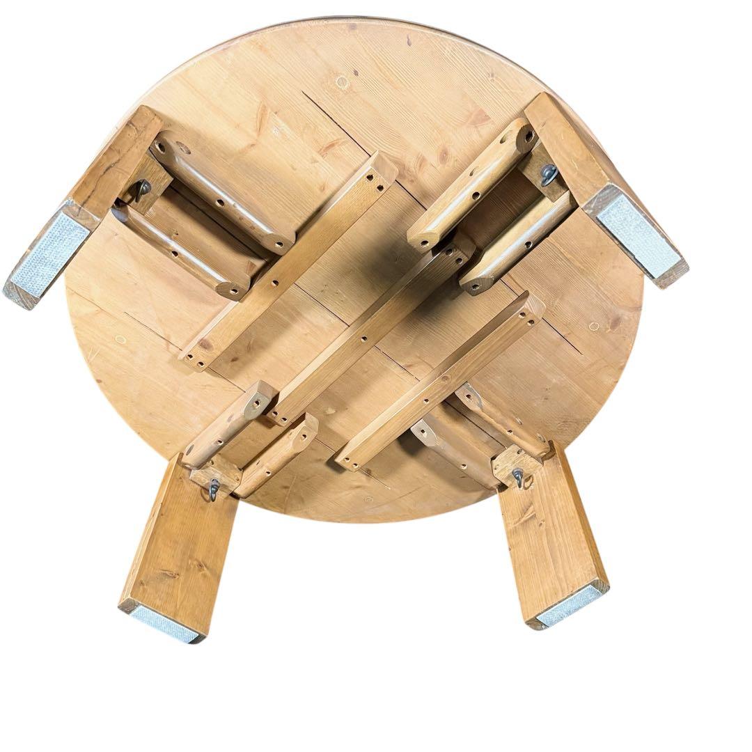 HR811 リアルシャビー　木目ワイルド　レトロな円卓　90cm ちゃぶ台