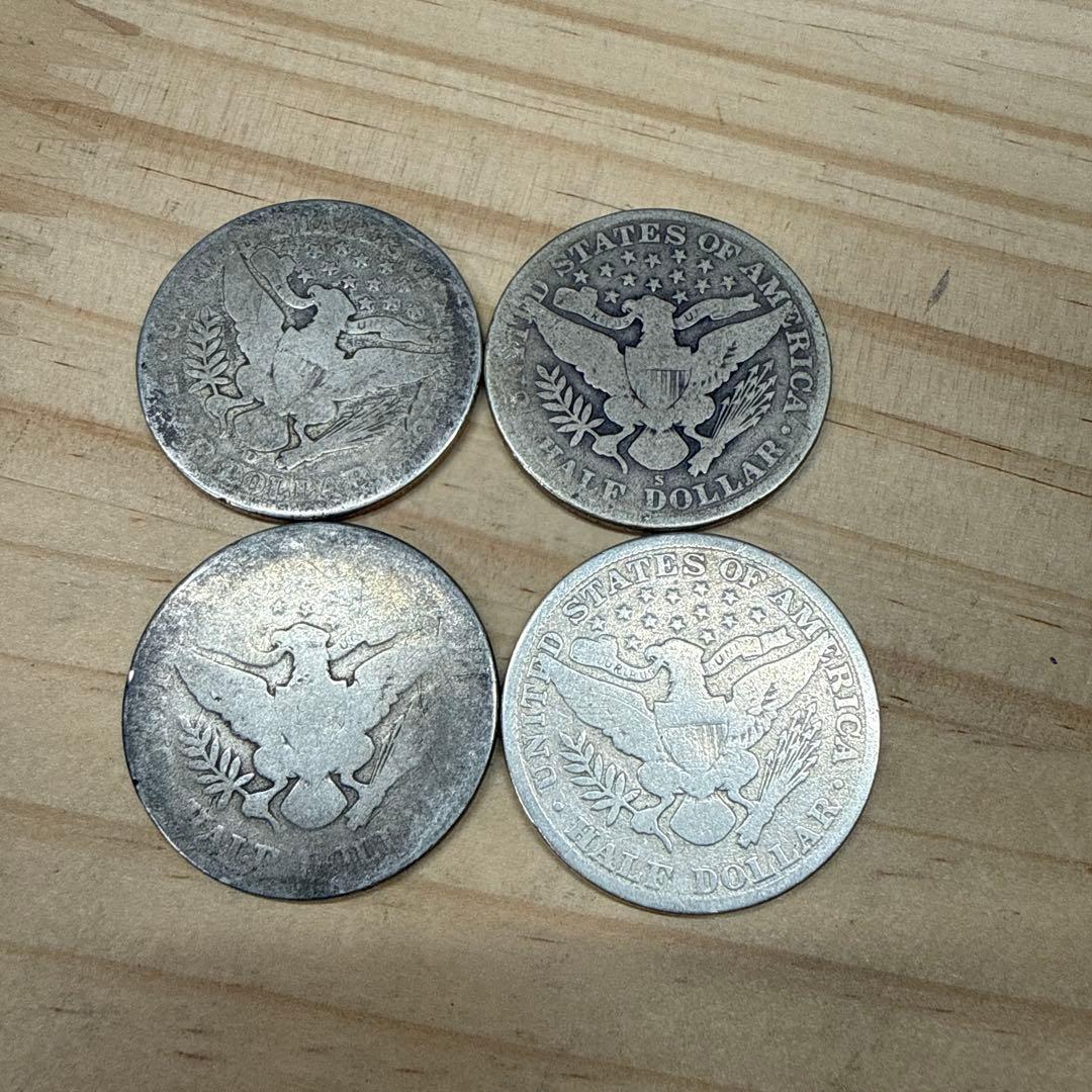K*i様 1912年 アメリカ バーバー ハーフダラー 4枚セット