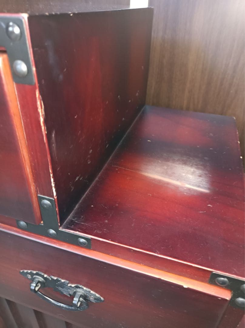 八3471【送料込み】民芸調　階段和箪笥　右下がり　昭和レトロ