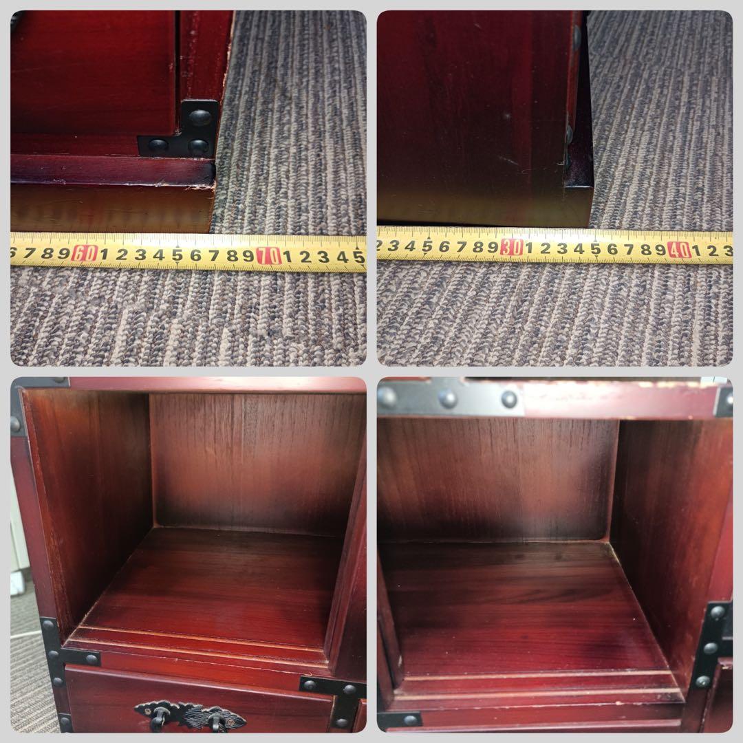 八3471【送料込み】民芸調　階段和箪笥　右下がり　昭和レトロ