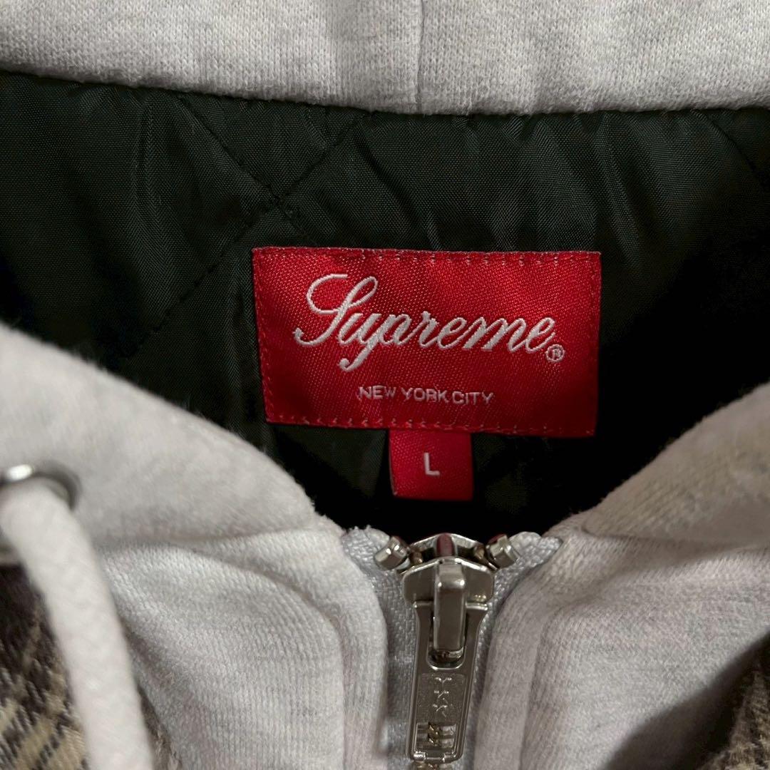 1【人気Lサイズ】シュプリーム☆刺繍ビッグロゴ キルティングジャケット☆7385