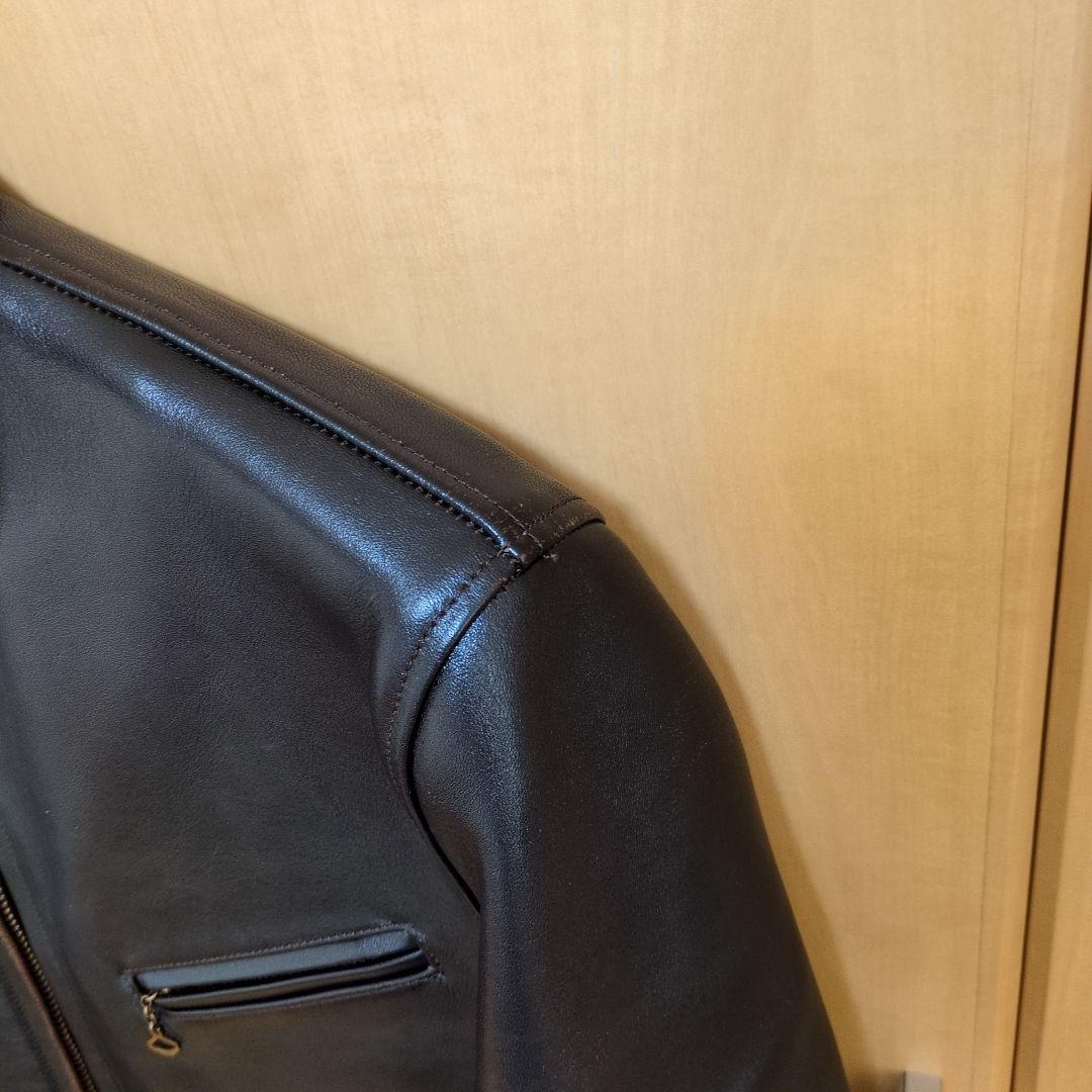 【美品】茶芯ワイツーレザー36 シングルライダース