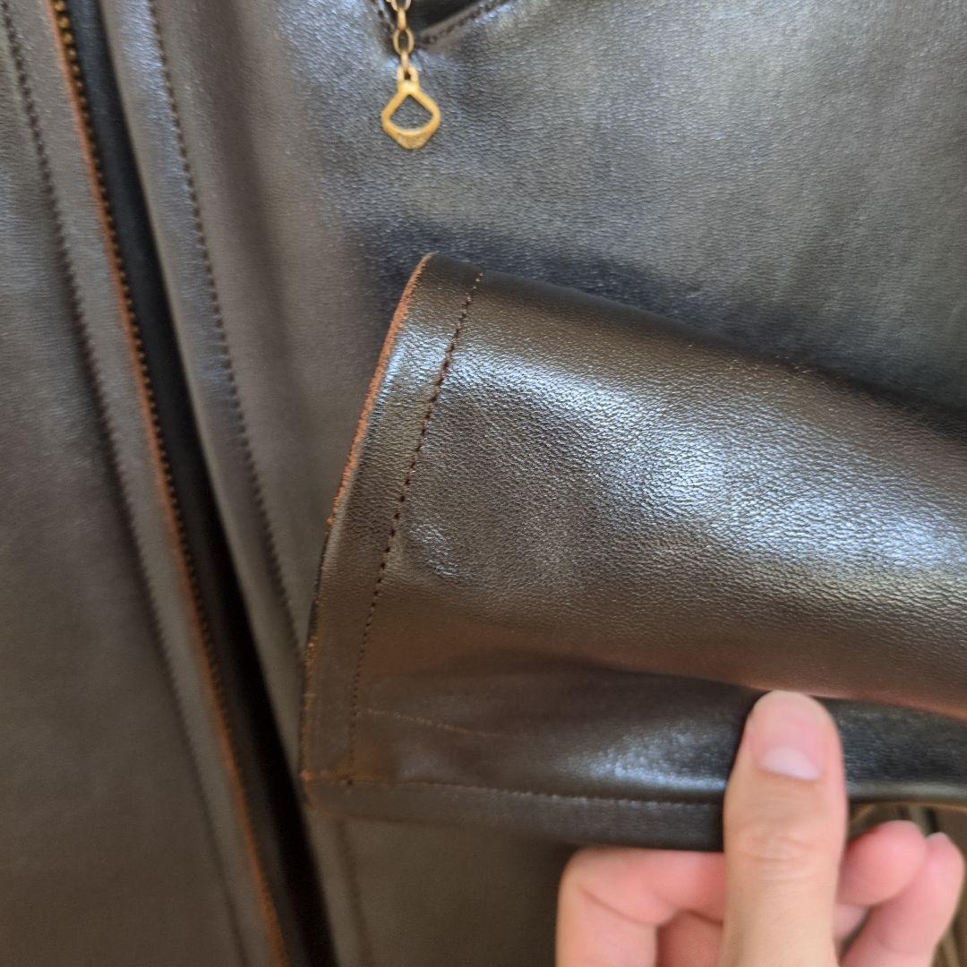 【美品】茶芯ワイツーレザー36 シングルライダース