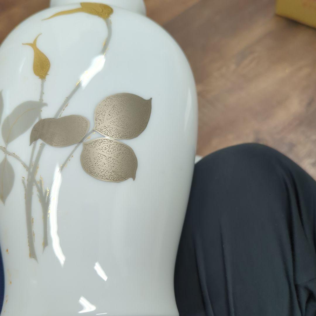 新品未使用　大倉陶園　金蝕バラ　28cm花器