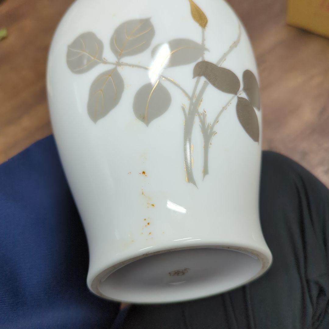 新品未使用　大倉陶園　金蝕バラ　28cm花器