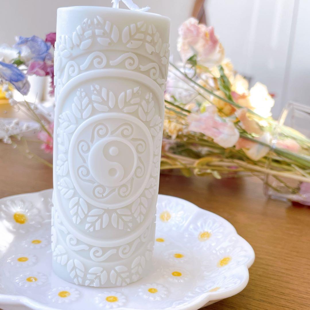 くすみカラー3本セット　ソイキャンドル　エスニック　アジアン　花　月