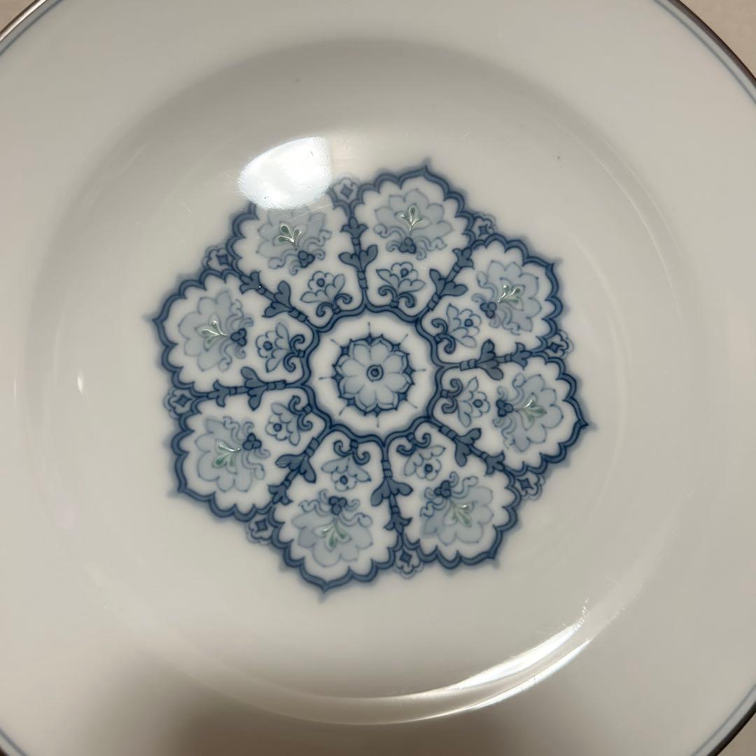 大倉陶園　呉須正倉院　デザートプレート　20cm プラチナ彩　手描き