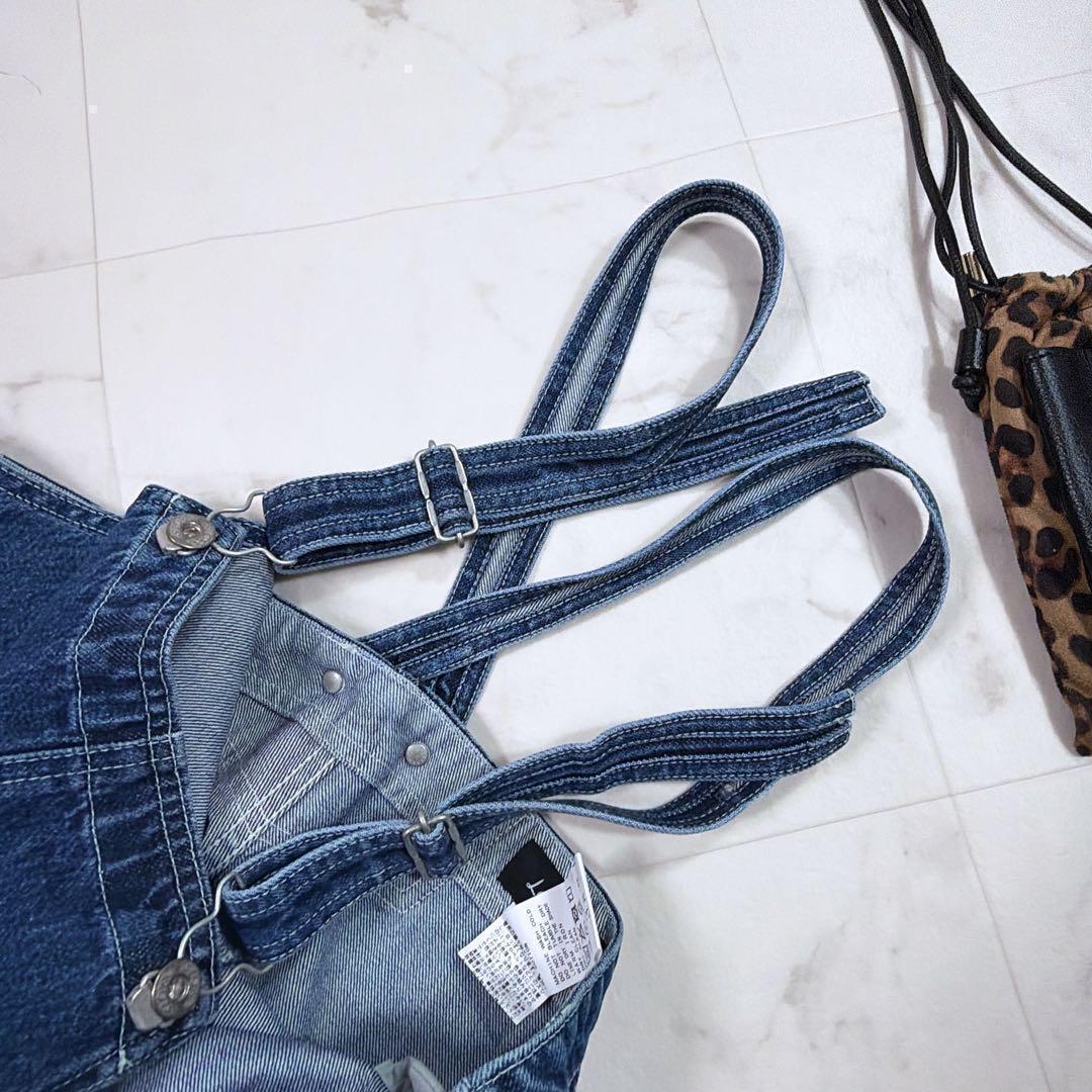 美品　スローブイエナ LE DENIM BARE BK サロペット 25年製