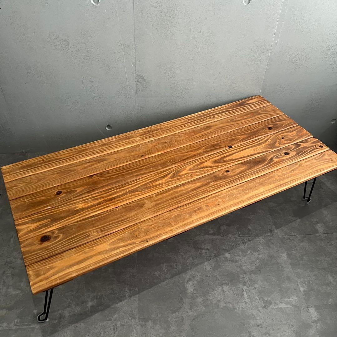 木製折りたたみテーブル 大きめ ブラウン