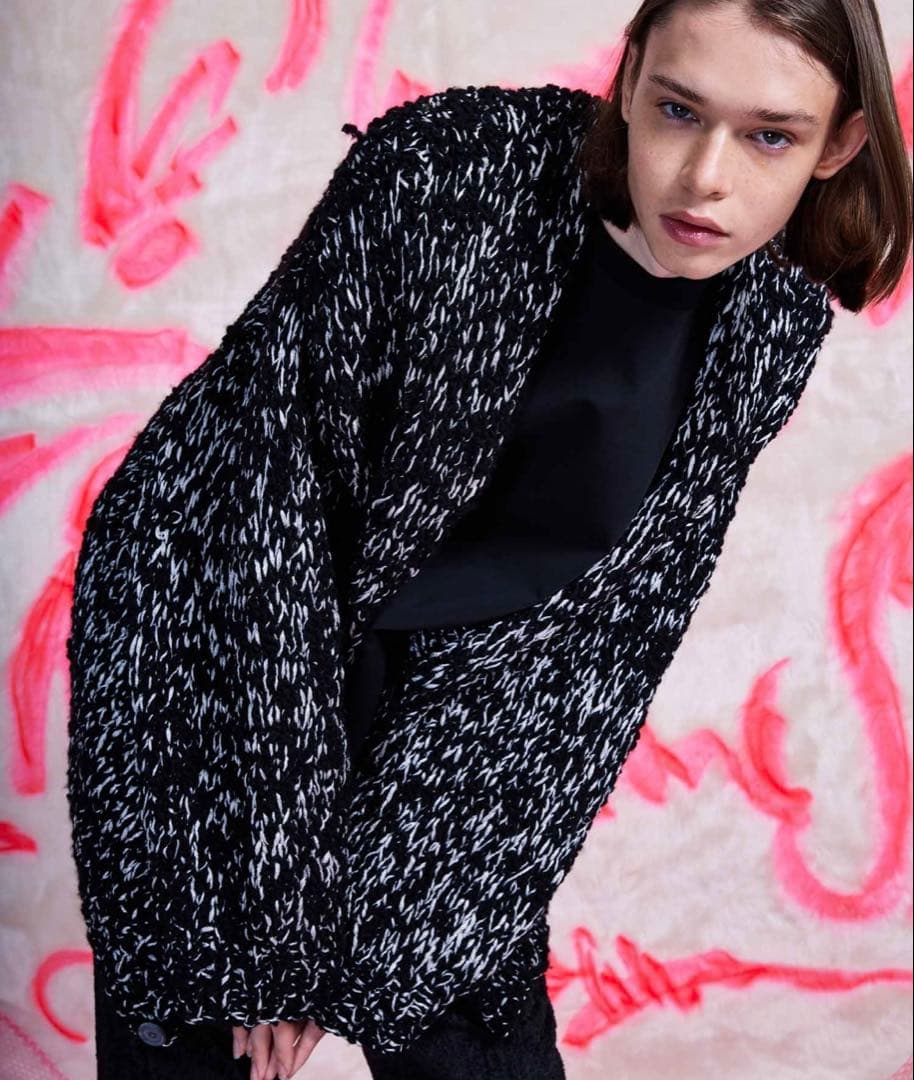 メゾンスペシャル ウール ループ オーバー チャンキー ニット カーディガン