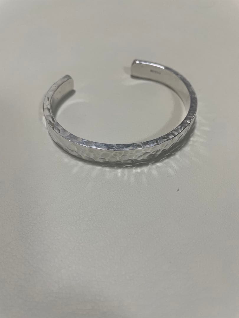 叩き 槌目　シルバーバングル