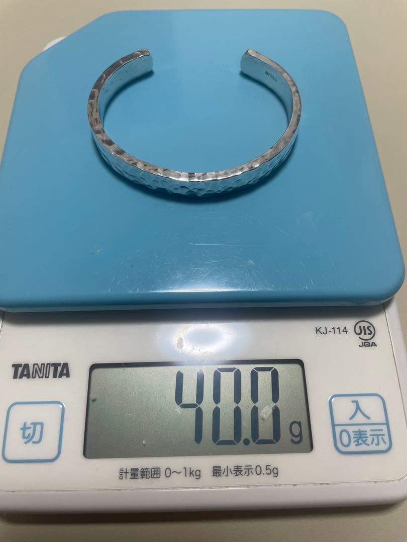 叩き 槌目　シルバーバングル