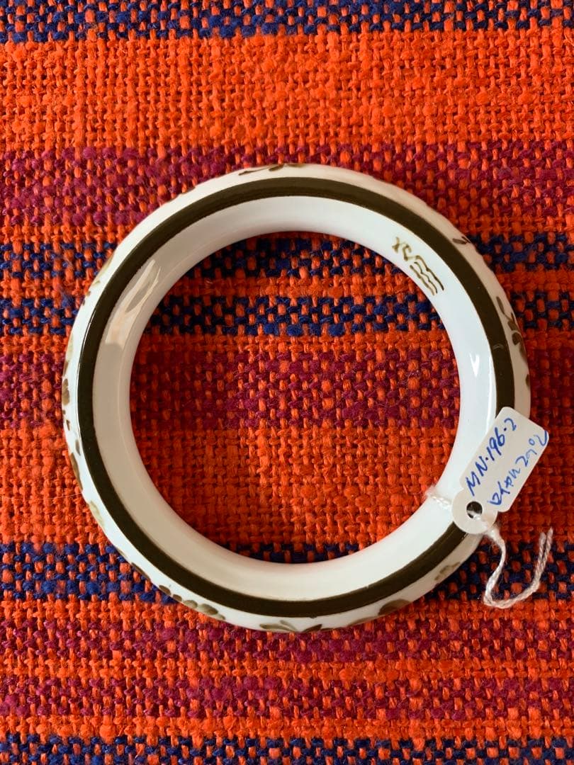 ロイヤルコペンハーゲン　ビンテージのレアなブラウンフラワー陶器のバングルお洒落！