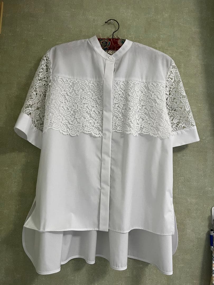 新品未使用、セオリーリュクス、ブラウス、レース袖、後ろ長め丈、セオリー