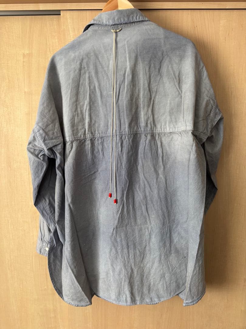 25aw ANCELLMアンセルム エイジングシャンブレーロングシャツsize2