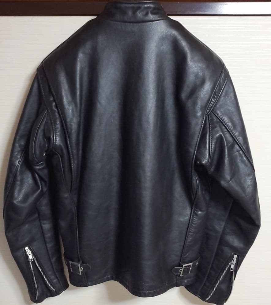 〖美品〗Schott ブラック レザー シングルライダースジャケット　641