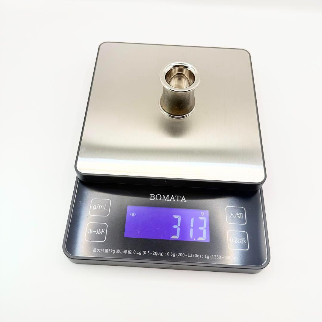 【美品】HERMES エルメス　スカーフリング　筒型シリンダー　シルバー　レザー