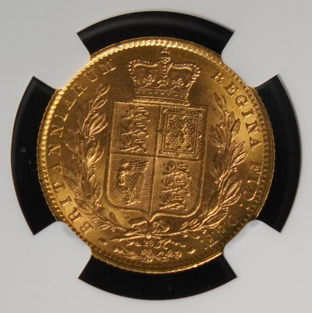 1871 ヴィクトリア ソブリン 金貨 NGC MS64 シールド ヤングヘッド