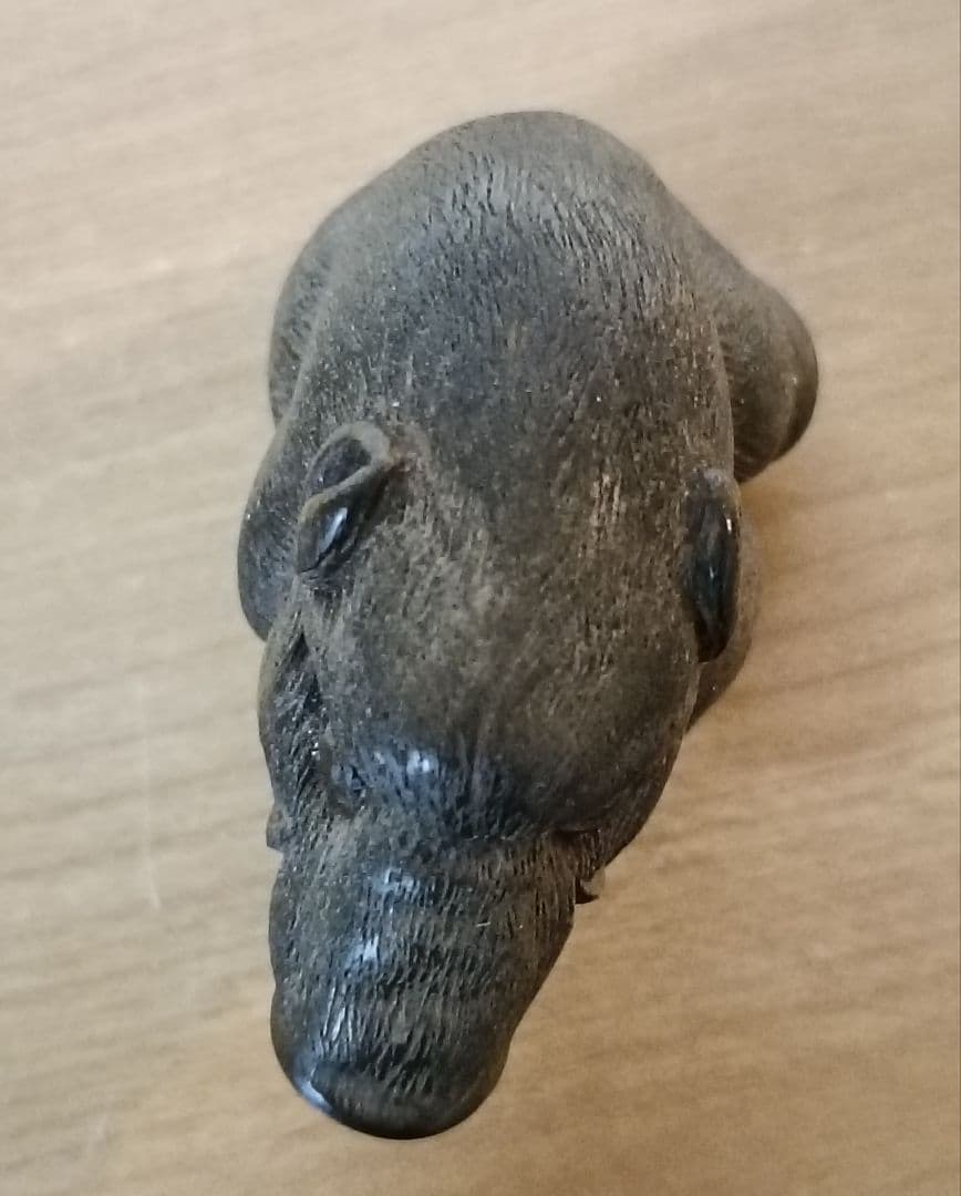 猪木彫根付　柘植根付　時代物　江戸時代　古根付