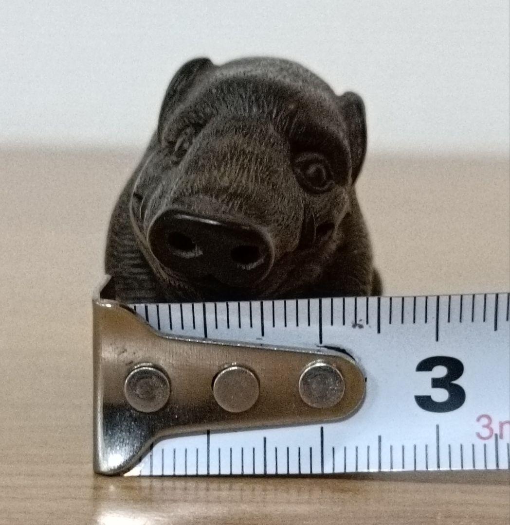 猪木彫根付　柘植根付　時代物　江戸時代　古根付