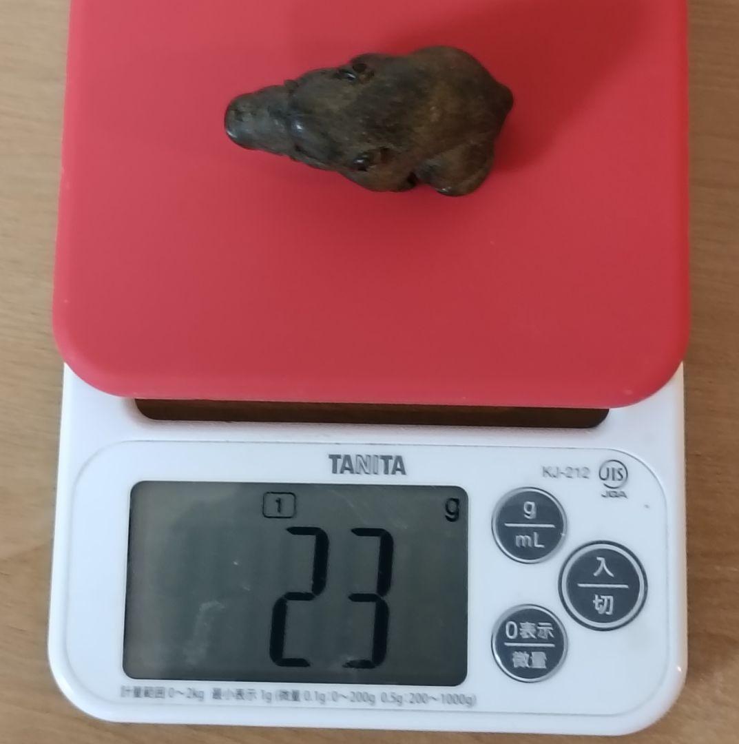 猪木彫根付　柘植根付　時代物　江戸時代　古根付