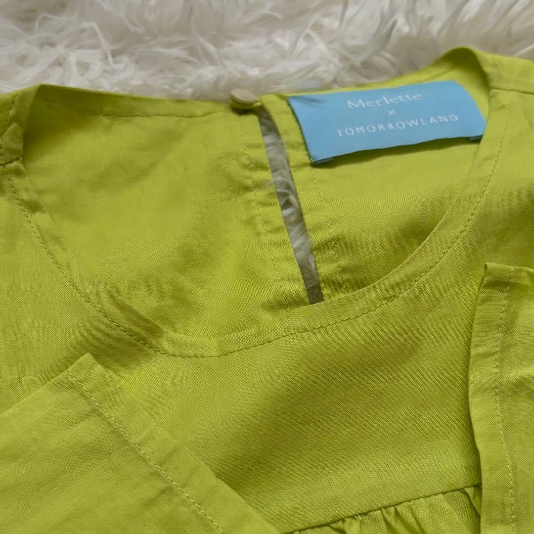 【別注】Merlette SOLIMAN ティアードワンピース ライムグリーン