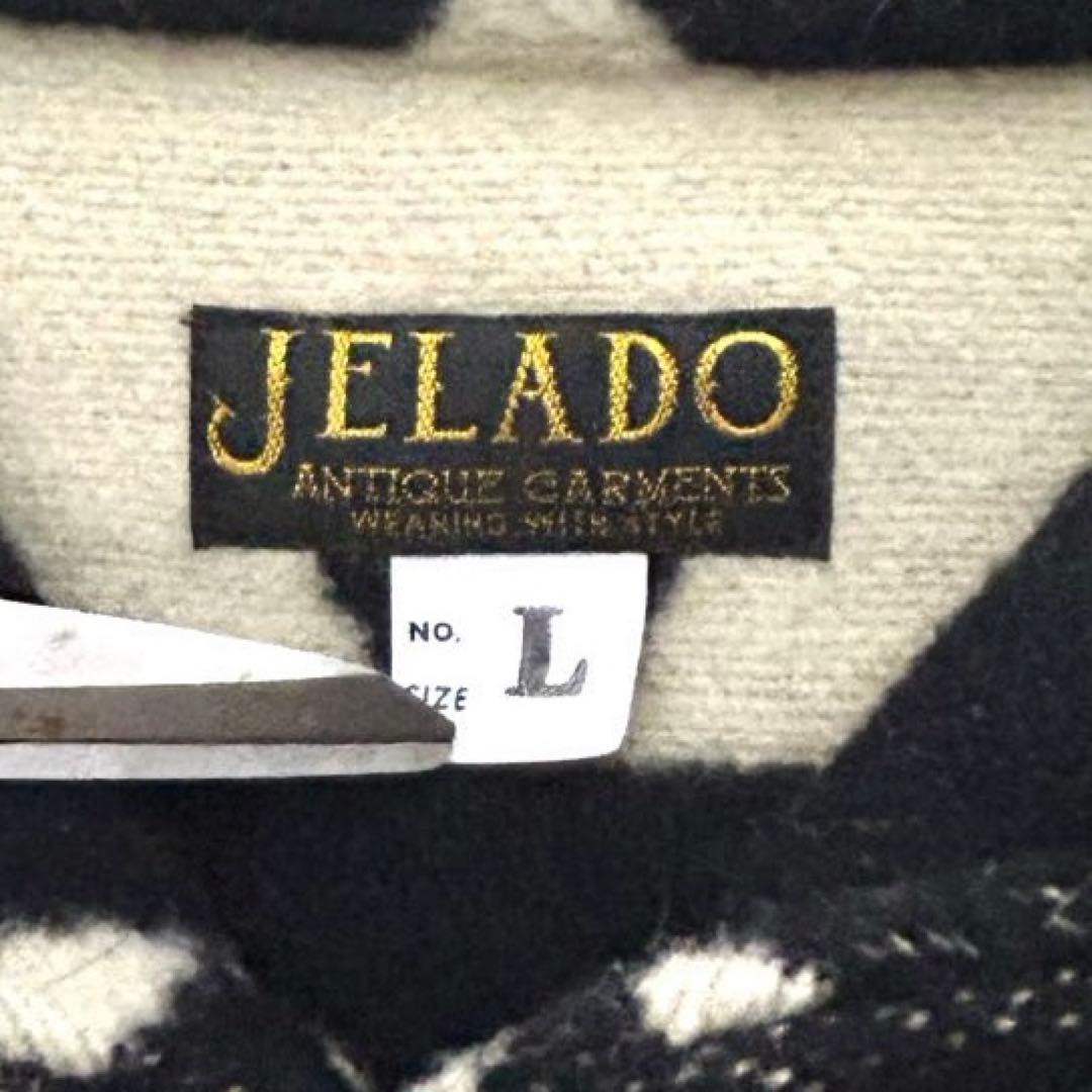 新品未使用タグ付き　JERADO インディアン柄　ウールジャケット　L 白黒