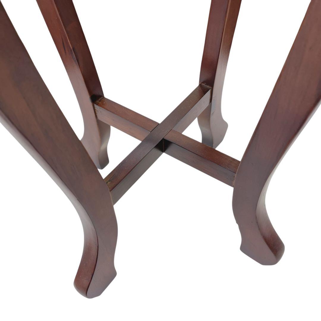 花台 飾り台 サイドテーブル 李朝様式家具 銘木 花梨 透かし彫り 八角形