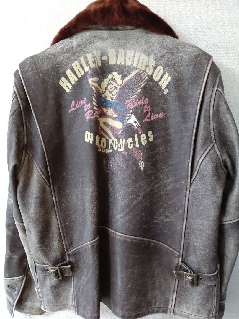 ☆ハーレーダビットソン☆本革/レザージャケット /ブラウン☆Sexy&cool☆