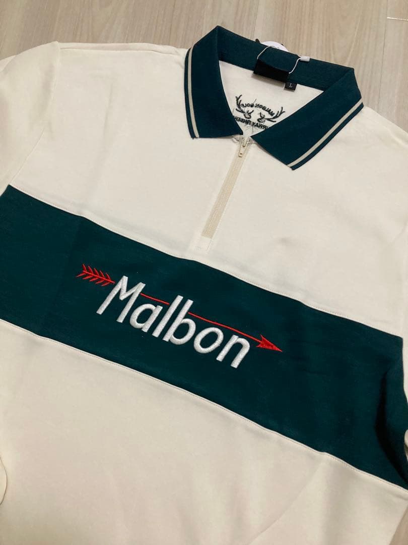 マルボンゴルフMalbon メンズハーフジップ トップスゴルフウェアスウェットL