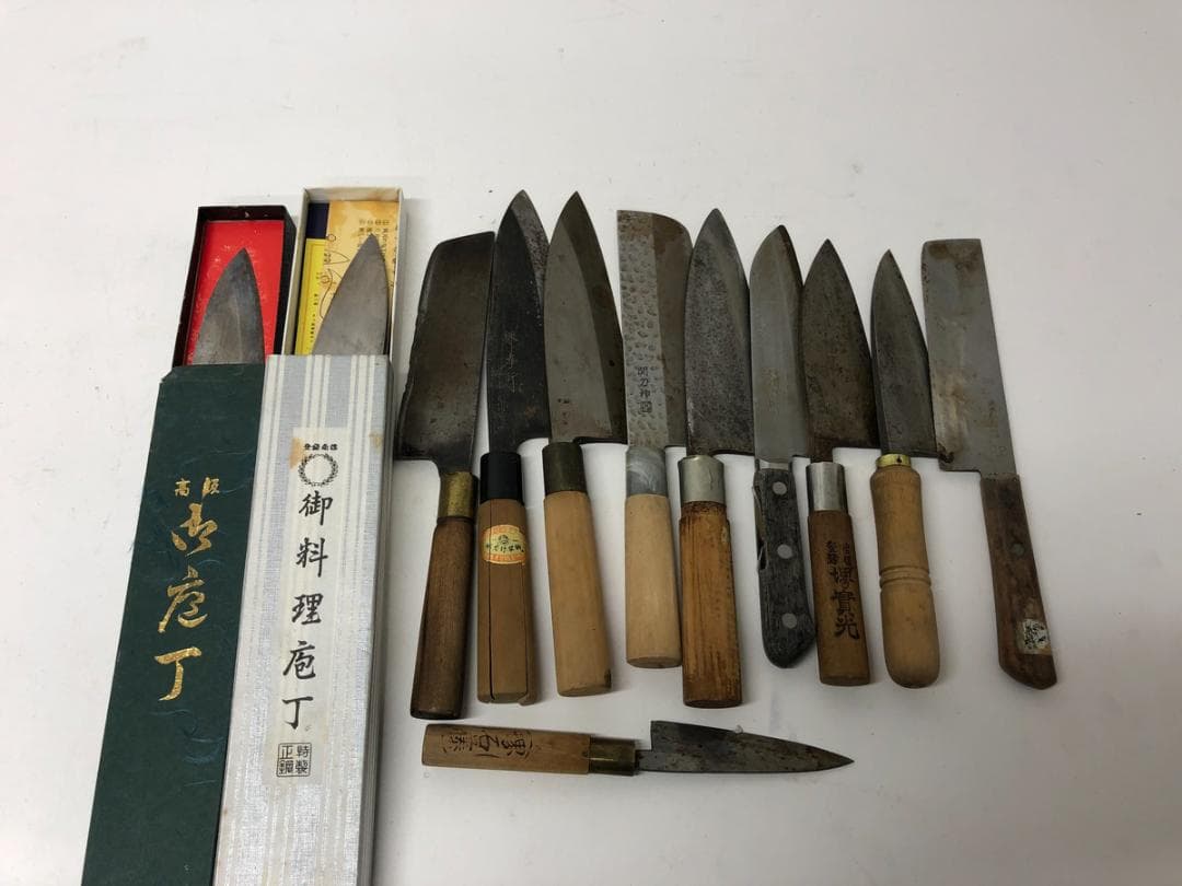 10.141-70 ▲ 包丁 大量 まとめ売り 13点 堺景虎 堺孝行 錆びあり