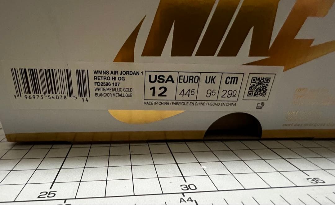 【未使用品】NIKE AIR Jordan 1 Retro HI OG 白/金