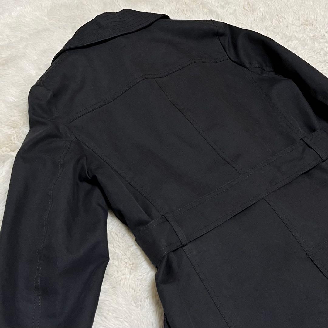 フェラガモ　ガンチーニ　銀ボタン　チェスター　ロングコート　ベルト　黒　ブラック