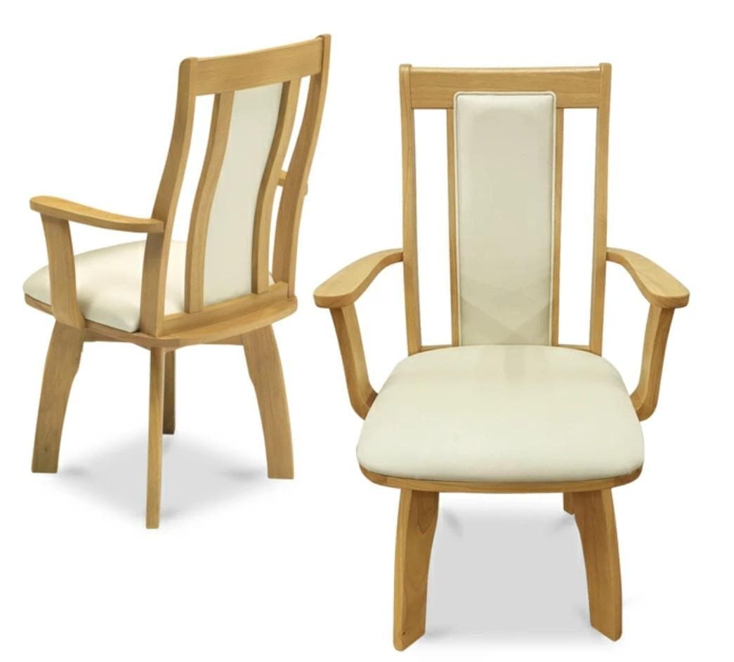 MBR DC HOK　2脚　回転式ダイニングチェア　肘付　アーム　ナチュラル